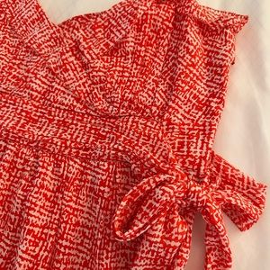 Diane von Furstenberg orange patterned dress size 10